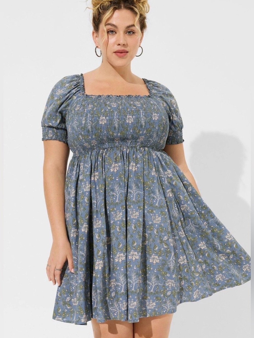 Torrid Outlander mini challis smocked short sleeve dress size 3X